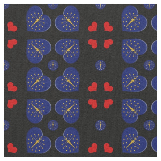 Tecido de moda Indiana Flag & Indiana Hearts / EUA (Detalhe)
