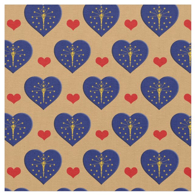 Tecido de moda Indiana Flag & Red Heart / EUA (Detalhe)