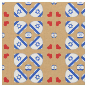 Tecido de moda Israel Flag e Israel Hearts/esporte