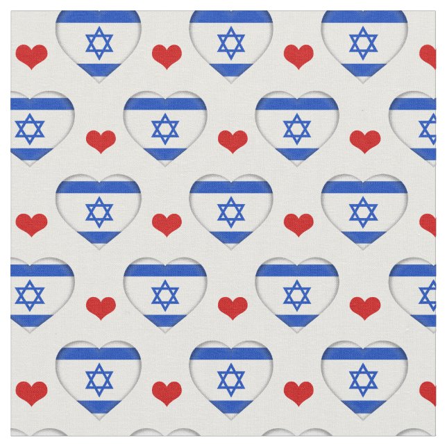 Tecido de moda Israel Flag e Red Heart / Judeu (Detalhe)