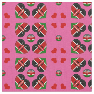 Tecido de moda Kenyan Flag & Kenya Heart
