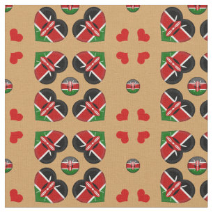 Tecido de moda Kenyan Flag & Kenya Heart