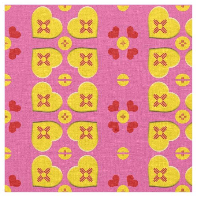 Tecido de moda New Mexico Flag & New Mexico Hearts (Detalhe)