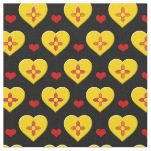Tecido de moda New Mexico Flag & Red Heart / EUA
