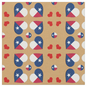 Tecido de moda Texas Flag & Texas Hearts / EUA