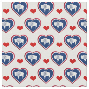 Tecido de moda Wyoming Flag & Red Heart / EUA