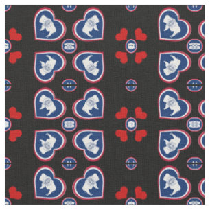 Tecido de moda Wyoming Flag & Wyoming Hearts / EUA