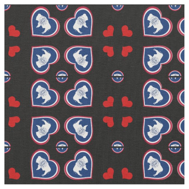 Tecido de moda Wyoming Flag & Wyoming Hearts / EUA (Detalhe)