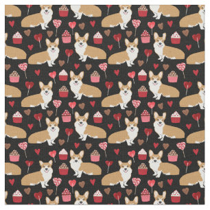 Tecido de Namorados Corgi - preto