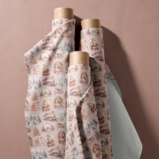 Tecido de Natais vintages Vitorianos Rosa Antiquad (Criador carregado)