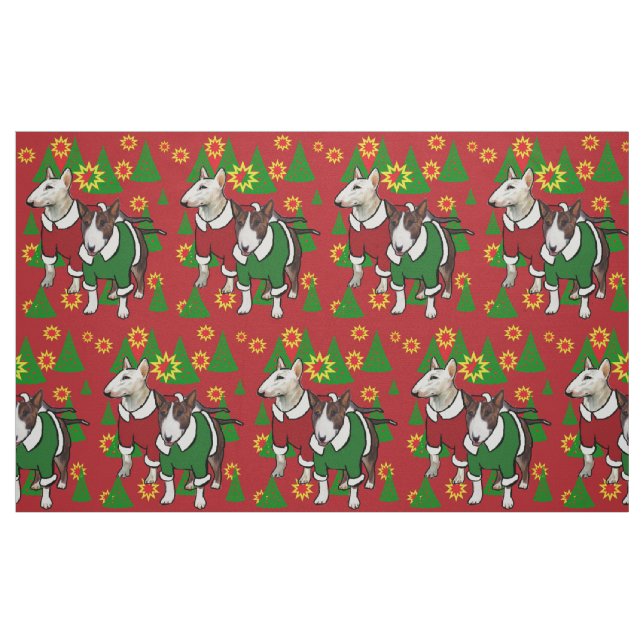 tecido de Natal Bull Terrier (Fat Quarter)