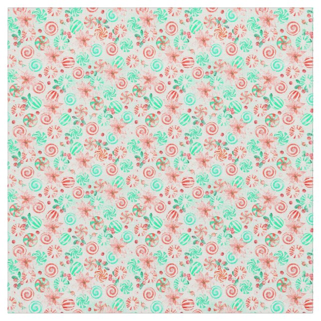 Tecido de Natal com hortelã-pimenta (Detalhe)