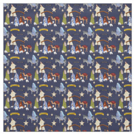 Tecido de Natal em Azul Escuro