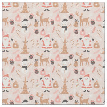 Tecido de Natal Rosa Whimsical