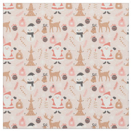 Tecido de Natal Rosa Whimsical