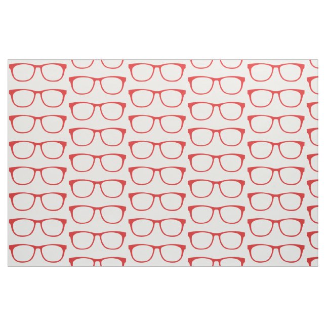 Tecido de Óculos de Geek Hipster vermelho (Fat Quarter)