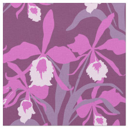 Tecido de orquídeas roxa e rosa