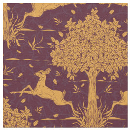 Tecido de outono de Oak e Deer