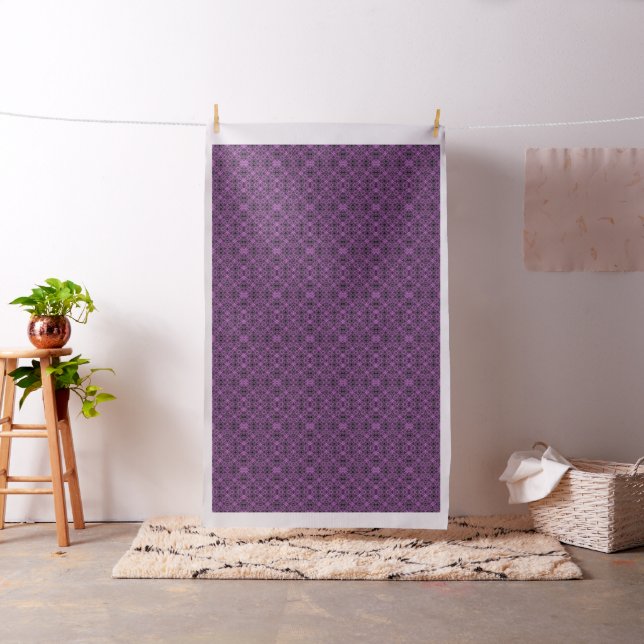 Tecido de padrão abstrato de caleidoscópio roxo (In Situ)