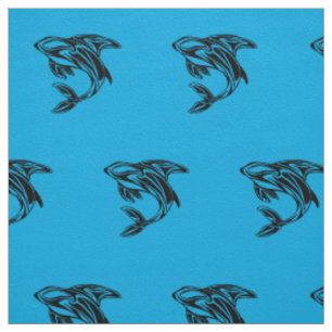 Tecido de Padrão Azul de Baleia Orca