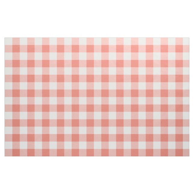 Tecido de padrão Coral Gingham (Jarda)