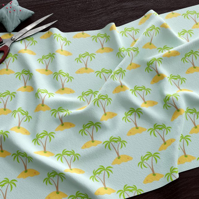Tecido de Padrão da Ilha Tropical do Cartoon Palm  (A fun tropical island pattern fabric just for you)