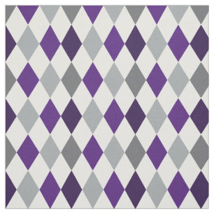 Tecido de Padrão de Argyle e sapo Roxo e Cinza