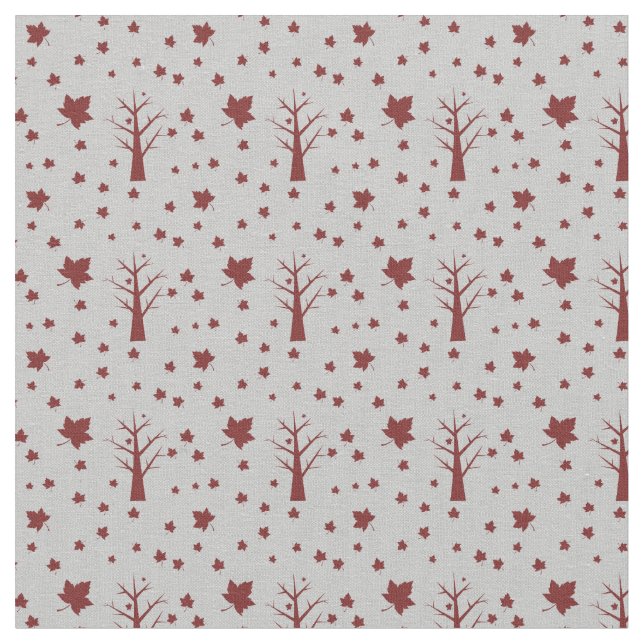 Tecido de Padrão de Árvores e Folhas (Detalhe)