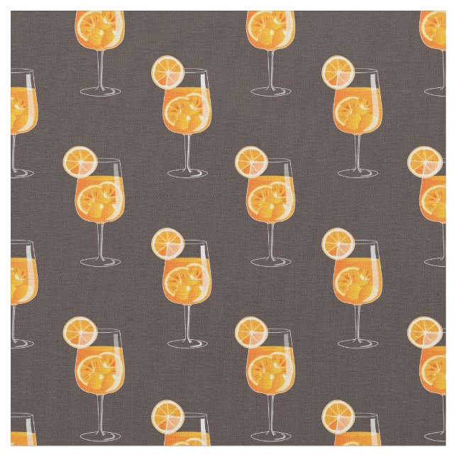 Tecido de Padrão de Coquetel Aperol Spritz Sem Cos (Detalhe)