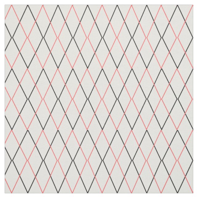 Tecido de padrão de diamante preto e rosa (Modelo)