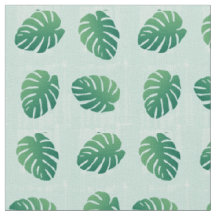 Tecido de padrão de folha verde monstera tropical