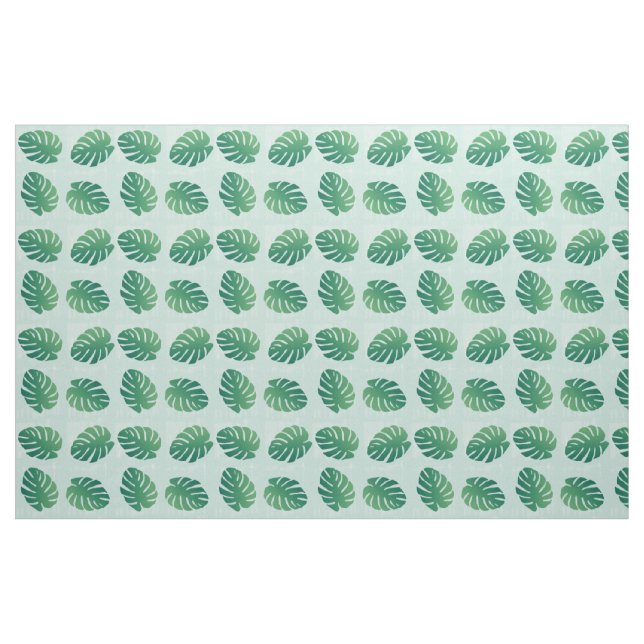 Tecido de padrão de folha verde monstera tropical (Jarda)