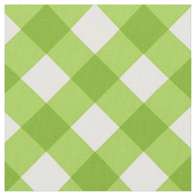 Tecido de Padrão de Gingham Branco/Verde Diagonal (Detalhe)