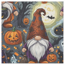 Tecido de Padrão de Gnomo de Halloween