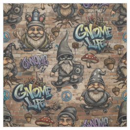 Tecido de Padrão de Gnomos de Grafite Urbana