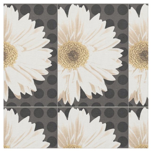 Tecido de padrão de Impressão de Flor Branco moder (Detalhe)