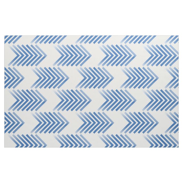 Tecido de Padrão de Seta Tribal Branco Azul (Fat Quarter)