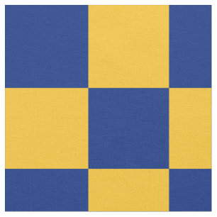 tecido de padrão de tabuleiro azul e amarelo
