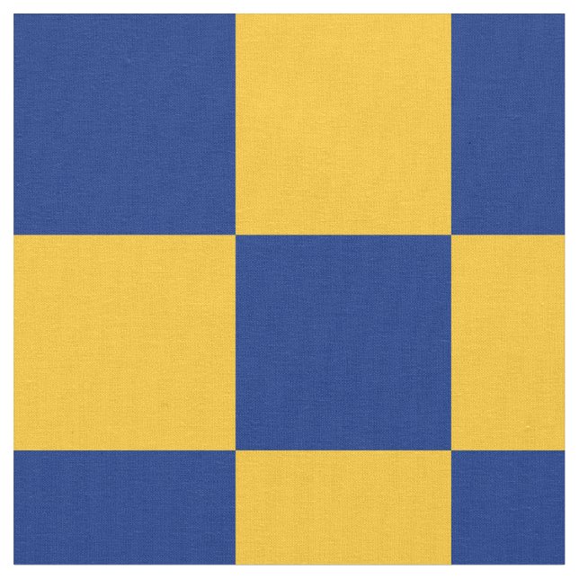 Tecido de padrão de tabuleiro azul e amarelo (Detalhe)