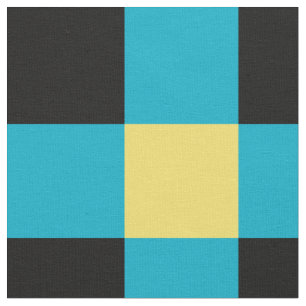 Tecido de padrão de tabuleiro preto, azul e amarel