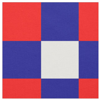 Tecido de padrão de tabuleiro vermelho, azul e bra