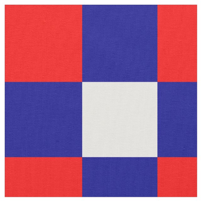 Tecido de padrão de tabuleiro vermelho, azul e bra (Detalhe)