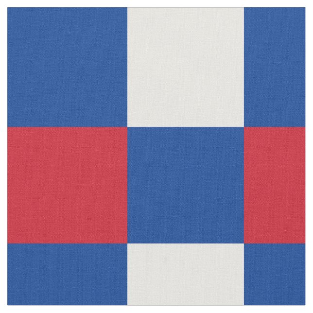 Tecido de padrão de tabuleiro vermelho, azul e bra (Detalhe)