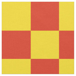 tecido de padrão de tabuleiro vermelho e amarelo