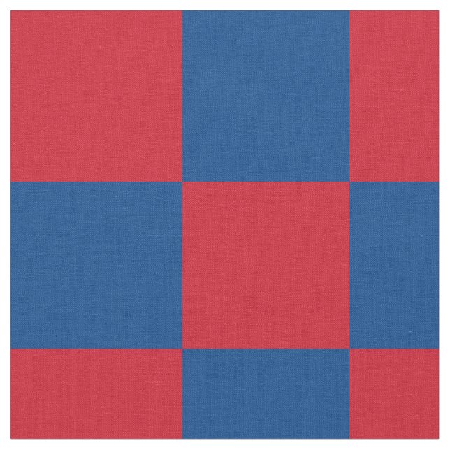 Tecido de padrão de tabuleiro vermelho e azul (Detalhe)