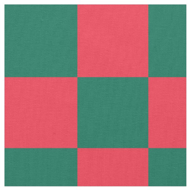 Tecido de padrão de tabuleiro vermelho e verde (Detalhe)