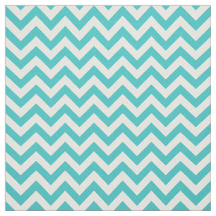 Tecido de Padrão de Tendy Chevron Branca Turquoise