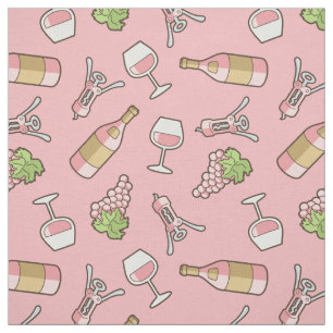 Tecido de padrão de vinho rosa