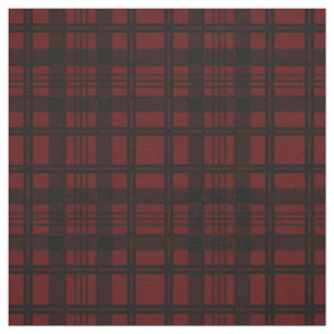 Tecido de padrão de Xadrez preto e vermelho