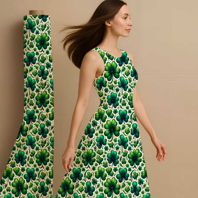 Tecido de padrão do Dia de São Patrício Shamrock S (Lucky Fabric)